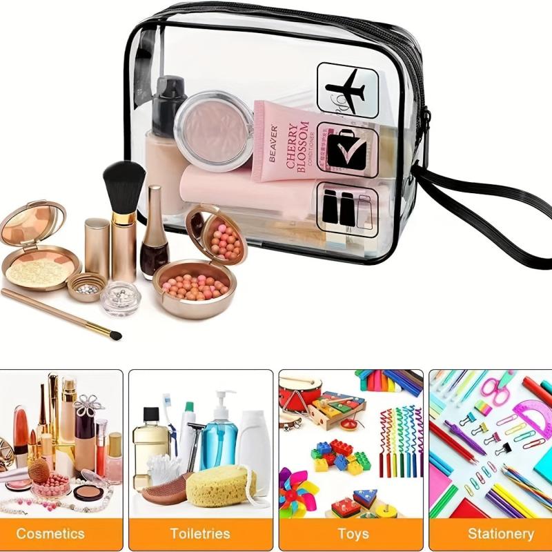 Transparent PVC Toiletry Bag Waterproof Makeup & Skincare Organizer Pouch