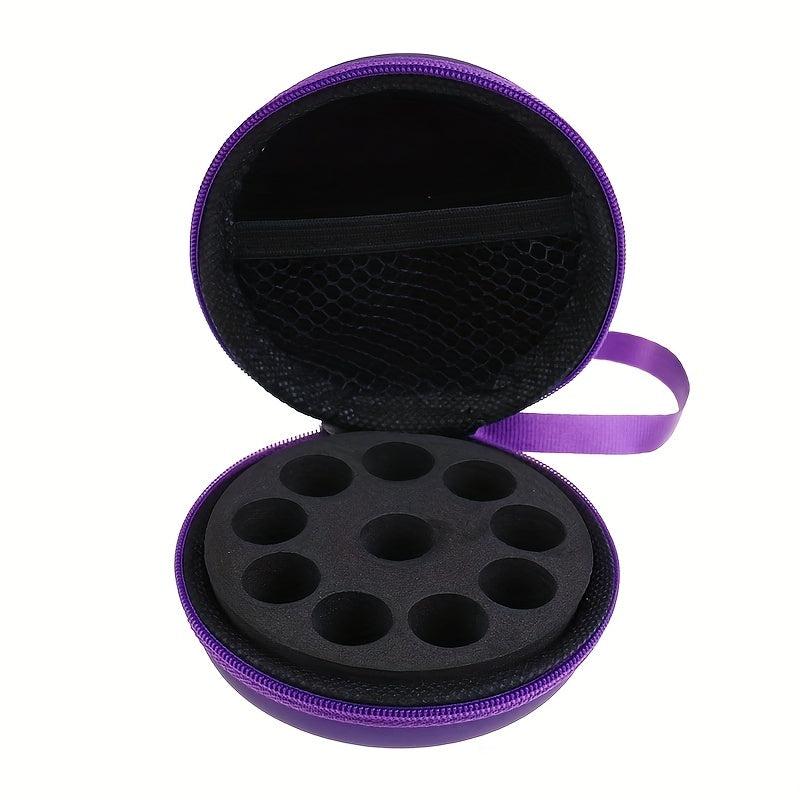 10 Slots Round Essential Storage Bag 1m 2ml Organizer Holder with Zipper & Strap