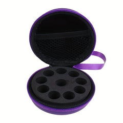 10 Slots Round Essential Storage Bag 1m 2ml Organizer Holder with Zipper & Strap