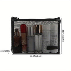 Roomy Mesh Makeup Bag with Zipper for Travel & Toiletry Organization