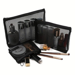 Roomy Mesh Makeup Bag with Zipper for Travel & Toiletry Organization