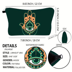 Evil Eye Cosmetic Bag Makeup Storage Toiletry Organizer Zippered Handbag