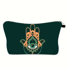 Evil Eye Cosmetic Bag Makeup Storage Toiletry Organizer Zippered Handbag