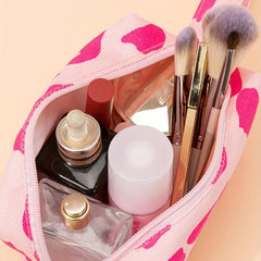 Pink Leopard Print Makeup Bag Cosmetic Bag For Women