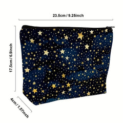 Starry Makeup Pouch Clutch Cosmetic Bag for Girls and Women