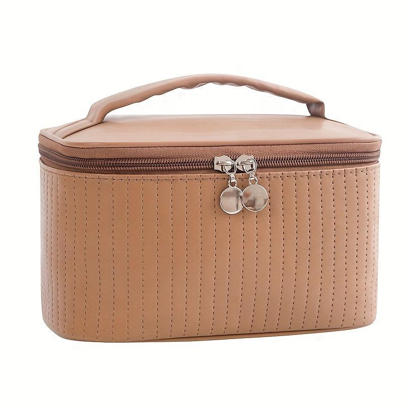 Water Resistant Travel Cosmetic Bag with Double Zipper & Handle