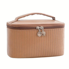 Water Resistant Travel Cosmetic Bag with Double Zipper & Handle