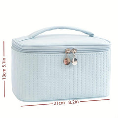 Water Resistant Travel Cosmetic Bag with Double Zipper & Handle