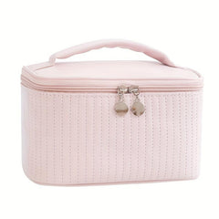 Water Resistant Travel Cosmetic Bag with Double Zipper & Handle