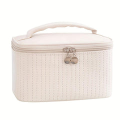 Water Resistant Travel Cosmetic Bag with Double Zipper & Handle