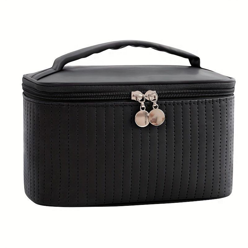 Water Resistant Travel Cosmetic Bag with Double Zipper & Handle