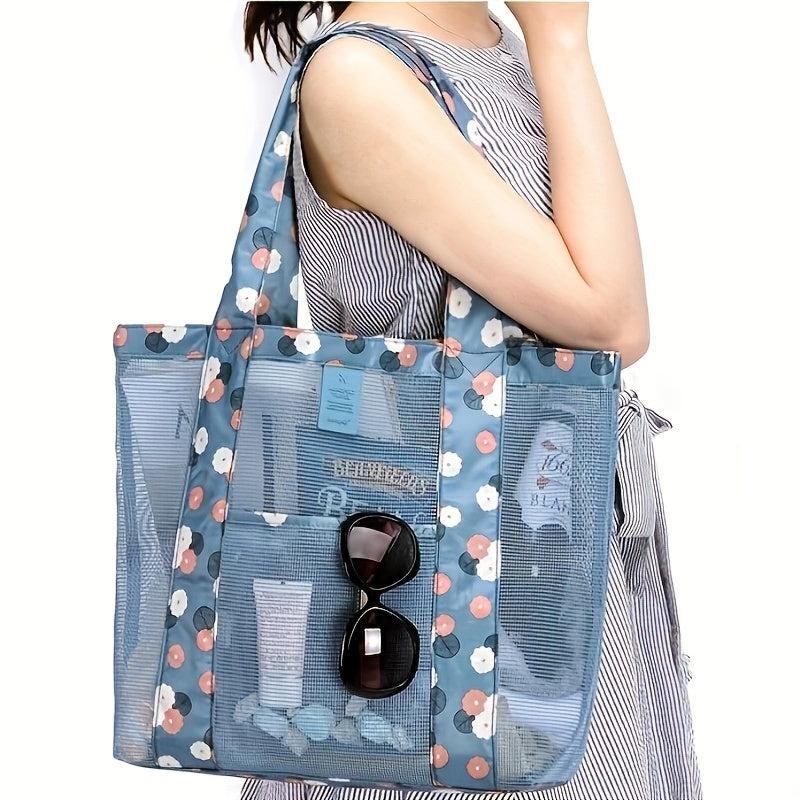 Large Capacity Mesh Beach Shoulder Bag Handbag Travel Storage Bag