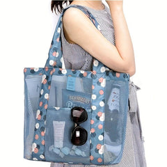 Large Capacity Mesh Beach Shoulder Bag Handbag Travel Storage Bag