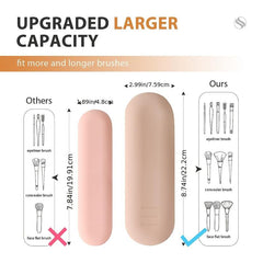 Silicone Makeup Brush Holder Zipper Travel Cosmetic Brushes Case