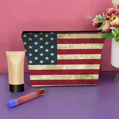 4th of July Patriotic Flag Print Makeup Bag Organizer
