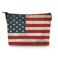 4th of July Patriotic Flag Print Makeup Bag Organizer