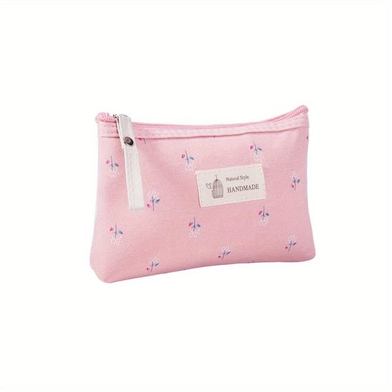 Floral Pattern Small Makeup Bag Toiletry Pouch Waterproof Cosmetic Bag