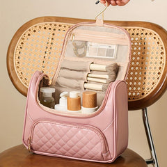 Large Hanging Travel Toiletry Bag Organizer with Hook and Zipper Compartments