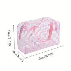 Polka Dots Toiletry Bag PVC Waterproof Portable Cosmetic Make Up Storage Bag