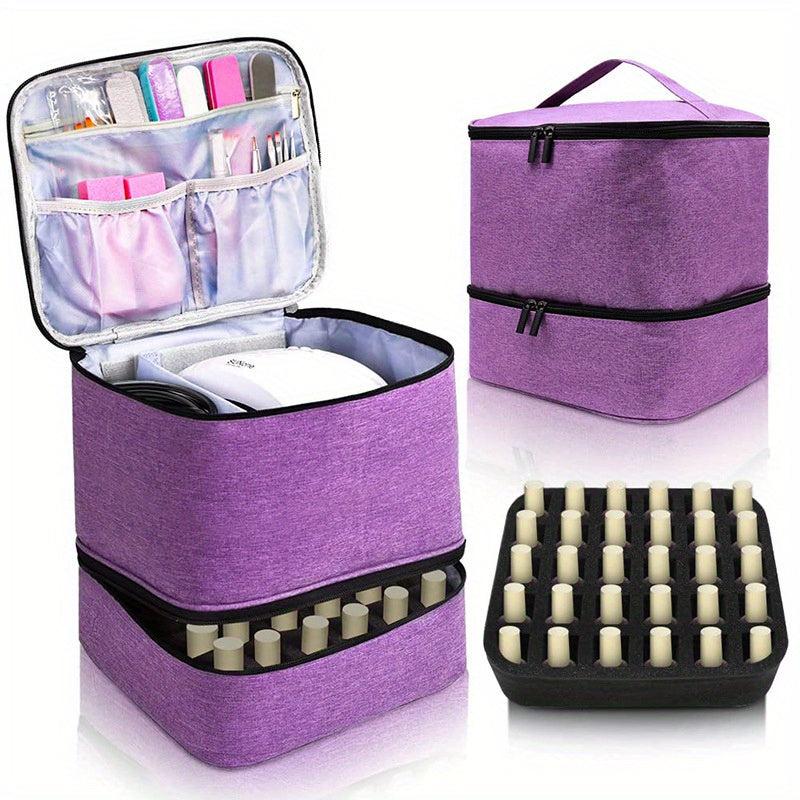 Portable Nail Polish Suitcase Holds 30 Bottles Nail Polish Travel Storage Bag