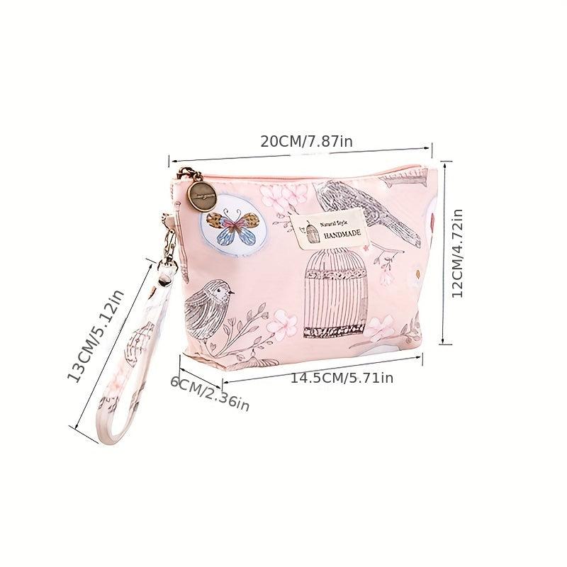 Floral Printed Makeup Bag Waterproof Travel Wash Bag