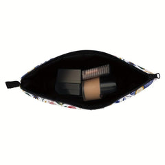 Wild Grasses & Flowers Cosmetic Bag Small Roomy Zipper Makeup Pouch