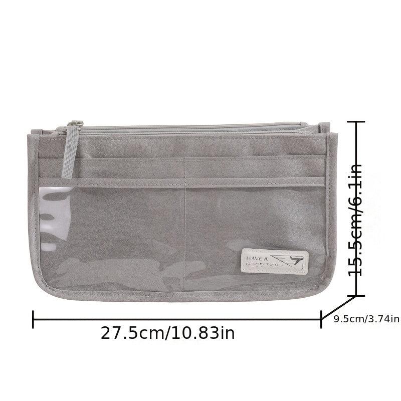 Gray Organizer Insert For Purse Handbag Tote Bag In Bag Inside Shaper Divider