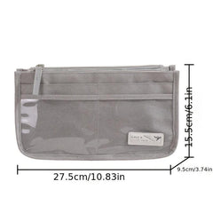Gray Organizer Insert For Purse Handbag Tote Bag In Bag Inside Shaper Divider