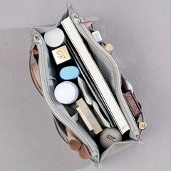 Gray Organizer Insert For Purse Handbag Tote Bag In Bag Inside Shaper Divider
