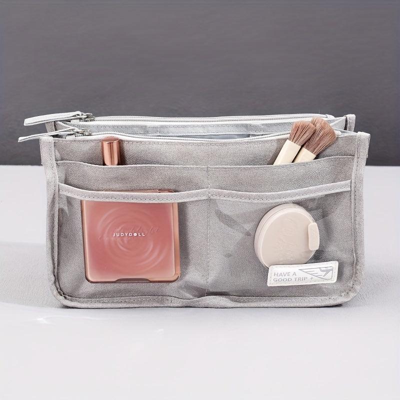 Gray Organizer Insert For Purse Handbag Tote Bag In Bag Inside Shaper Divider