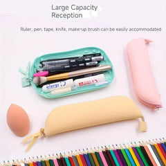 Silicone Travel Makeup Brush Holder with Zipper Closure