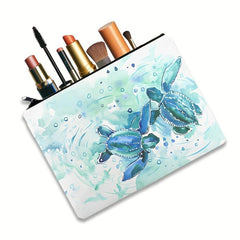 Turtles Pattern Zipper Bag Birthday Gift For Her Portable Cosmetic Bag