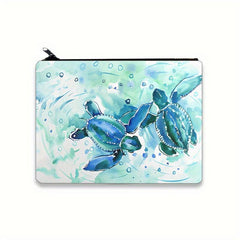 Turtles Pattern Zipper Bag Birthday Gift For Her Portable Cosmetic Bag