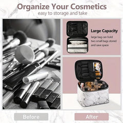 3pcs Large Waterproof Marble Cosmetic Bag Set Organizer Toiletry Bags