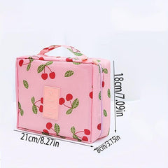Women's Makeup Storage Bag With Handle Portable Travel Toiletry Cosmetic Bag