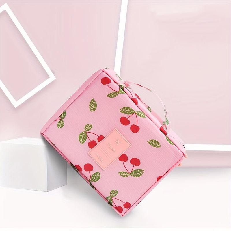 Women's Makeup Storage Bag With Handle Portable Travel Toiletry Cosmetic Bag