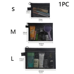 Mesh Pouch Make Up Bag Cosmetic Organizer Pouch Zipper Daily Travel