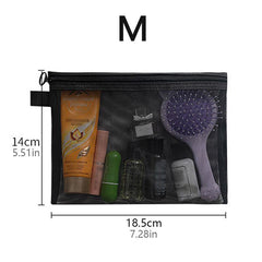 Mesh Pouch Make Up Bag Cosmetic Organizer Pouch Zipper Daily Travel