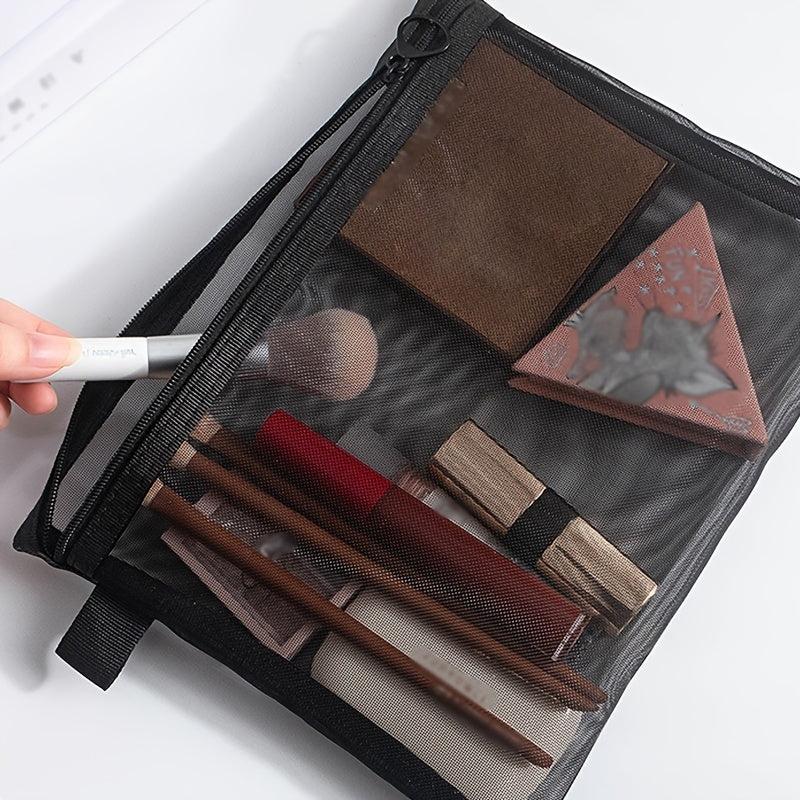 Mesh Pouch Make Up Bag Cosmetic Organizer Pouch Zipper Daily Travel