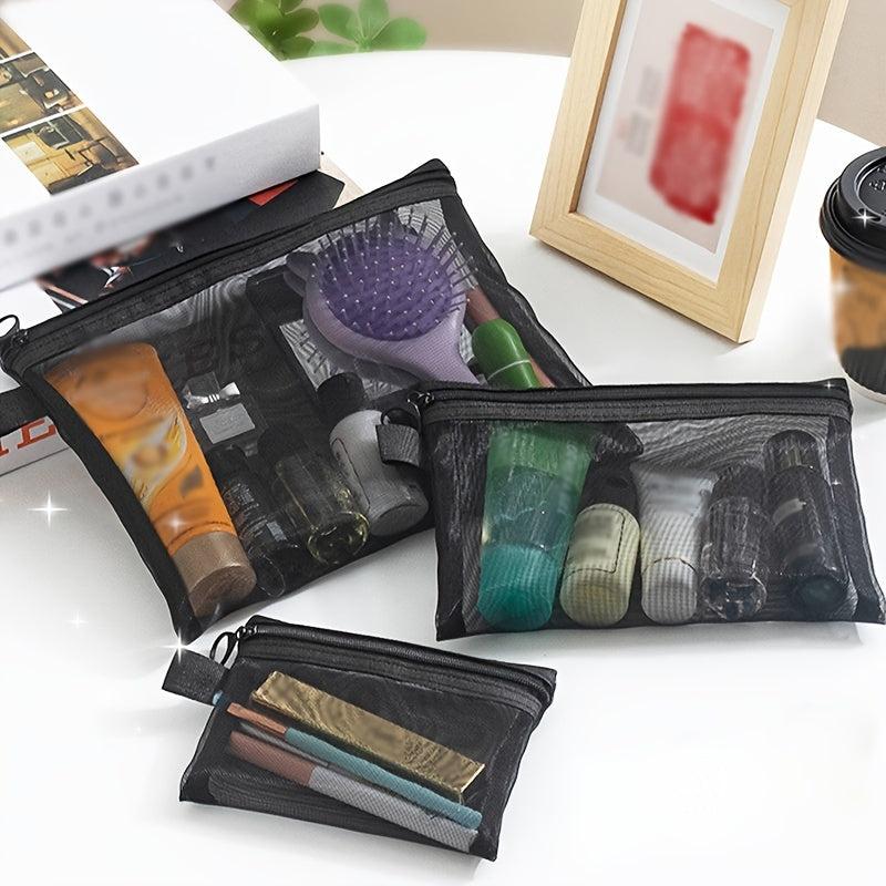 Mesh Pouch Make Up Bag Cosmetic Organizer Pouch Zipper Daily Travel