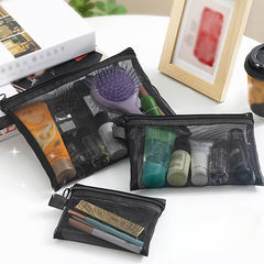 Mesh Pouch Make Up Bag Cosmetic Organizer Pouch Zipper Daily Travel