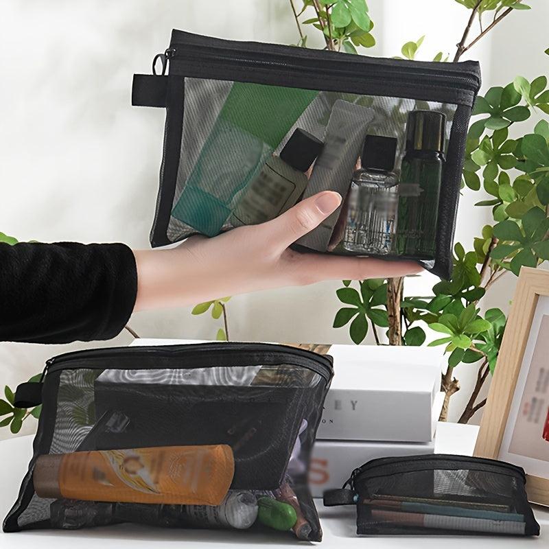 Mesh Pouch Make Up Bag Cosmetic Organizer Pouch Zipper Daily Travel