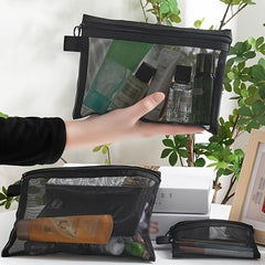 Mesh Pouch Make Up Bag Cosmetic Organizer Pouch Zipper Daily Travel