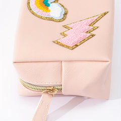 Cute Pink Makeup Bag for Travel Waterproof and Smiling Face Zipper