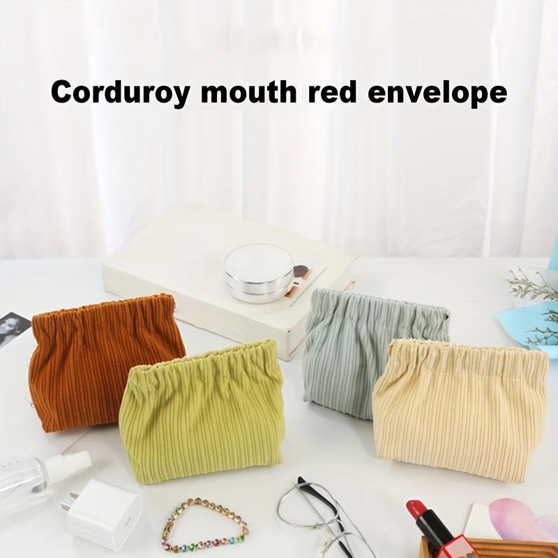 Corduroy Beauty Case Makeup Organizer Travel Toiletry Bag