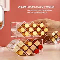 Acrylic Lipstick Holder Organizer 10 Spaces Fish Shape Lip Gloss Storage Stand