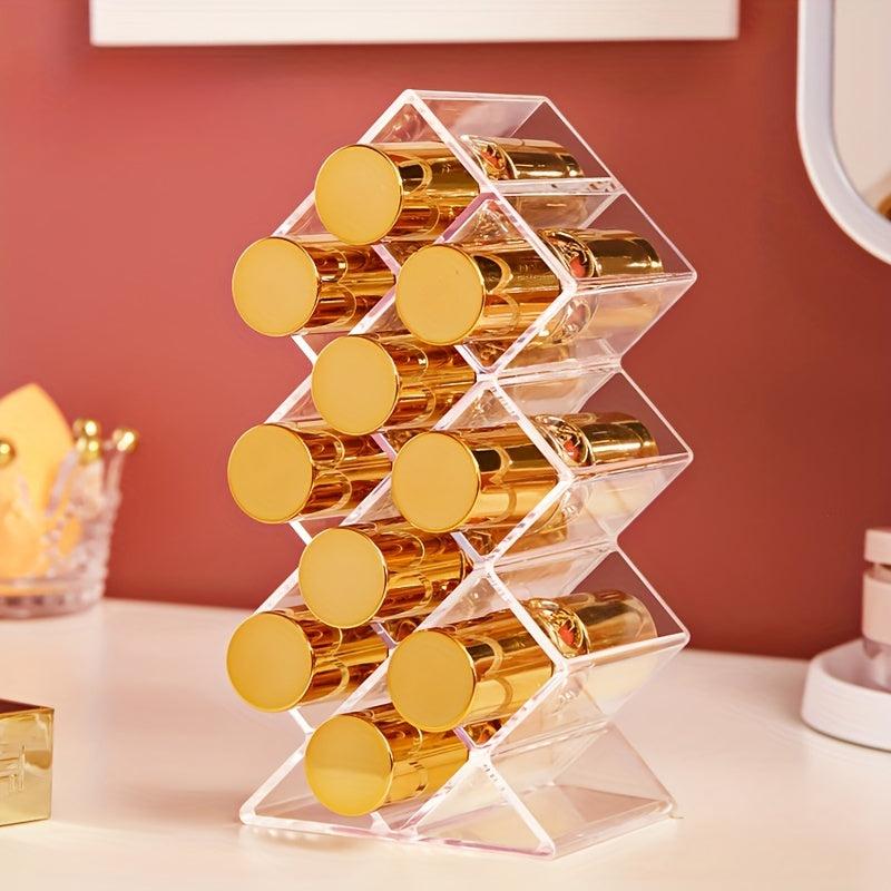 Acrylic Lipstick Holder Organizer 10 Spaces Fish Shape Lip Gloss Storage Stand