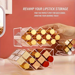 Acrylic Lipstick Holder Organizer 10 Spaces Fish Shape Lip Gloss Storage Stand