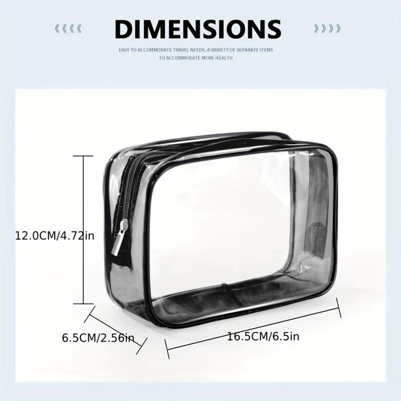 Transparent Zipper Cosmetic Bag Travel Makeup Organizer Lightweight Bag
