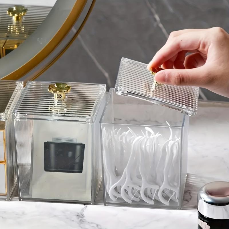 Clear Makeup Organizer Dust proof Storage Case for Swabs Nail Polish Lipstick